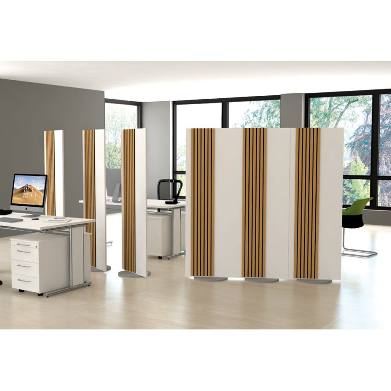 kerkmann Oxford swivel partition wall, white, 600×1650 mm, sound dampening